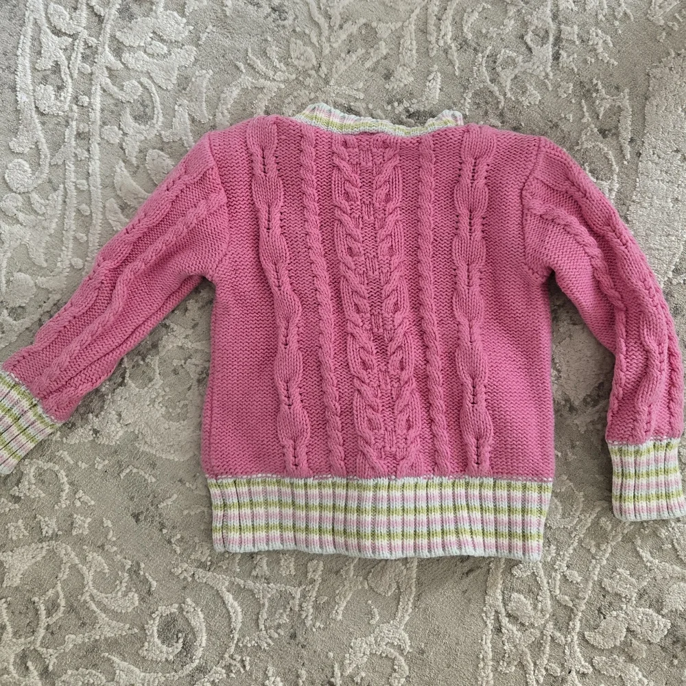 Baby Gap Pink Cable Knit Cardigan Sweater